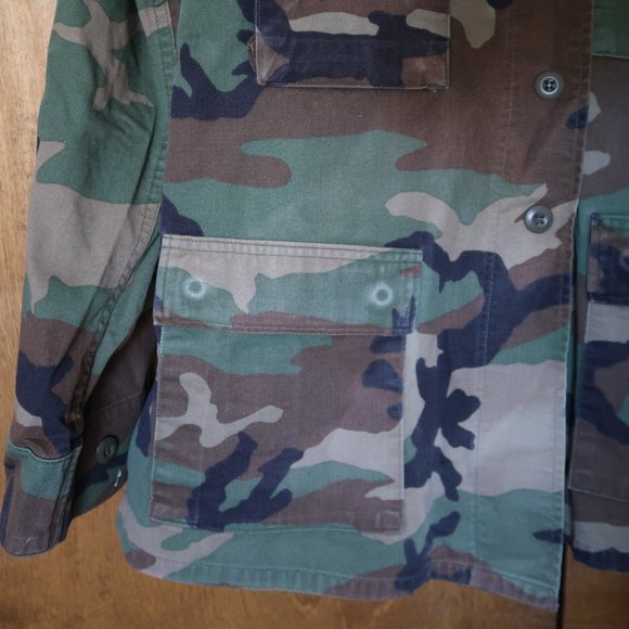 Men's Military Issue Woodland Camouflage Pattern Combat Coat Size Large/Regular - Picture 14 of 16